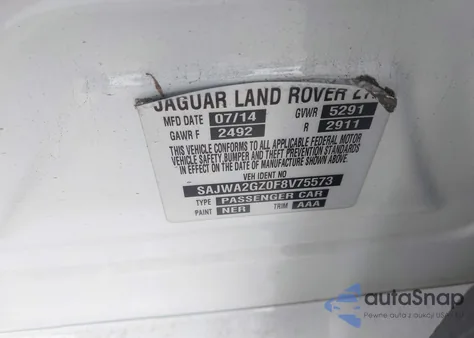 2015 Jaguar Xj Xjl Portfolio из США, поврежденный, VIN SAJWA2GZ0F8V75573